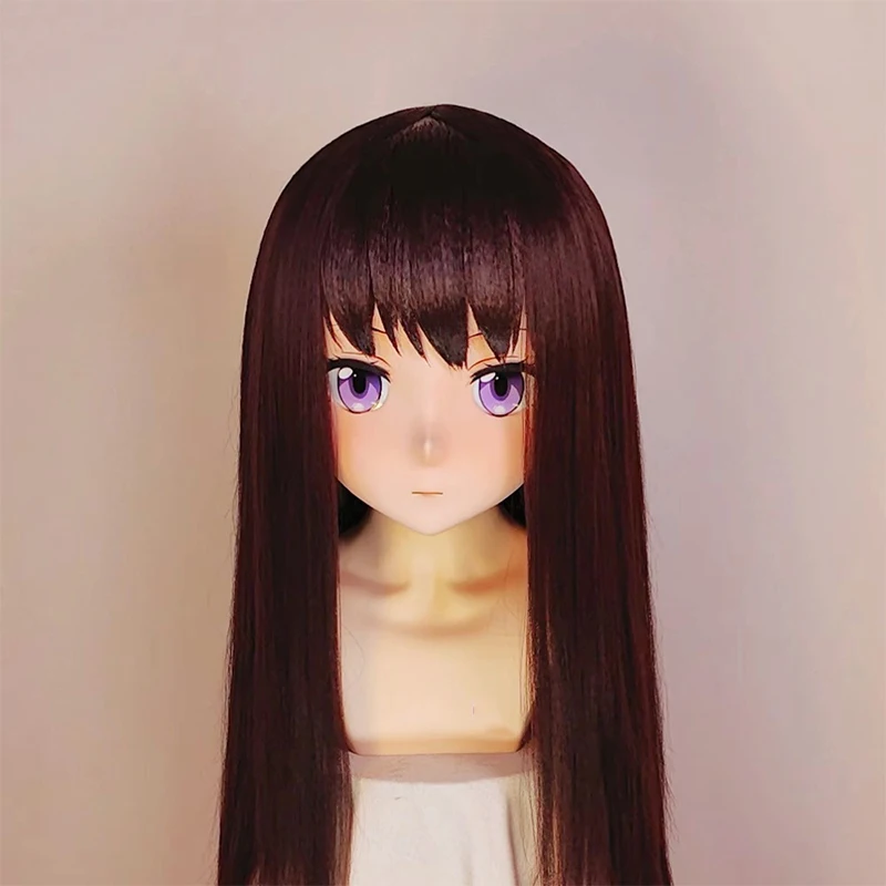 (MEO327) Customize Handmade Full Head Lockable Crossdress Male to Female Japanese Cartoon Anime Game Character Kigurumi Mask