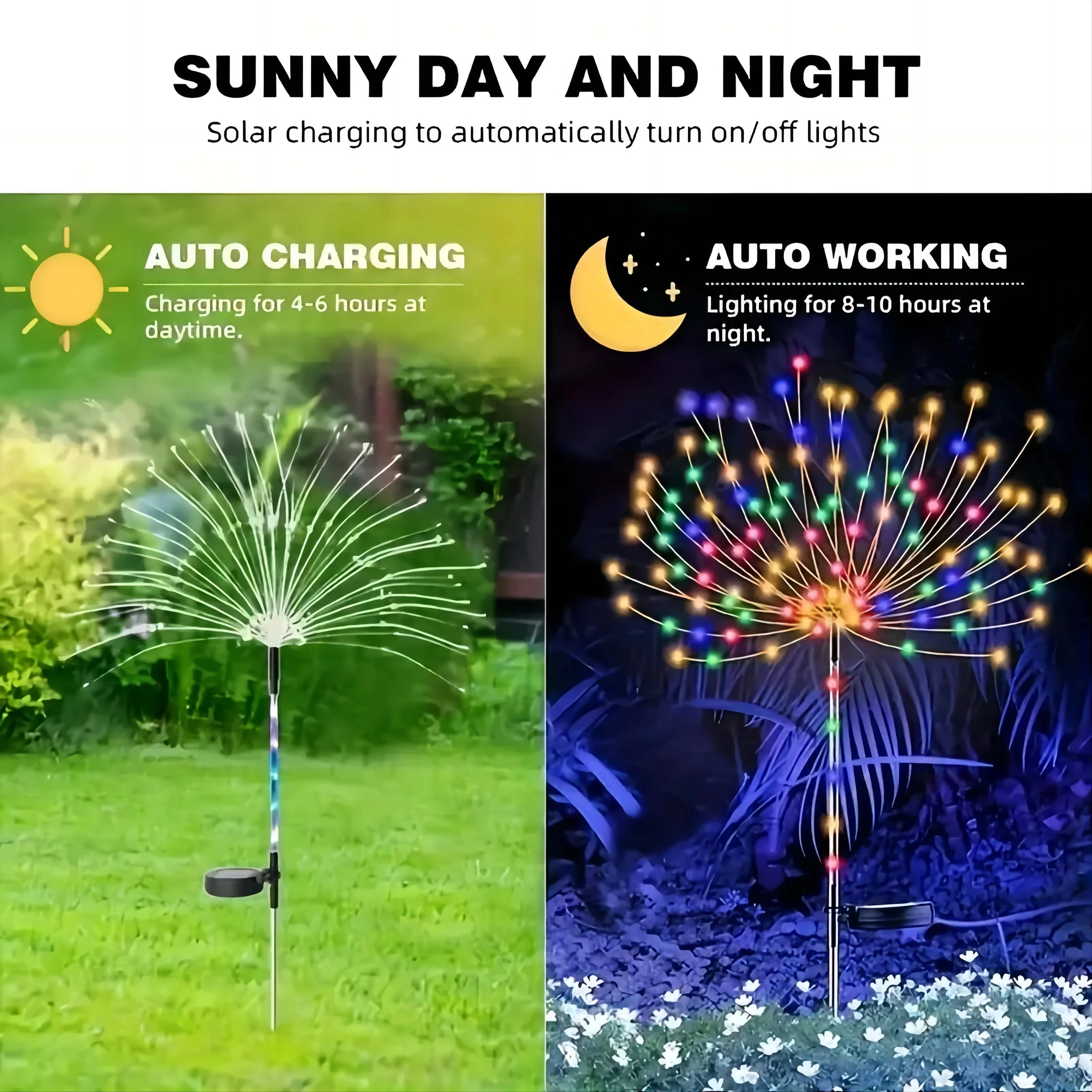 Imagem -03 - Impermeável Solar Fireworks Lâmpada Árvore ao ar Livre Luz Faça Você Mesmo Decoração Gramado Pátio Jardim 200 Led Lâmpada