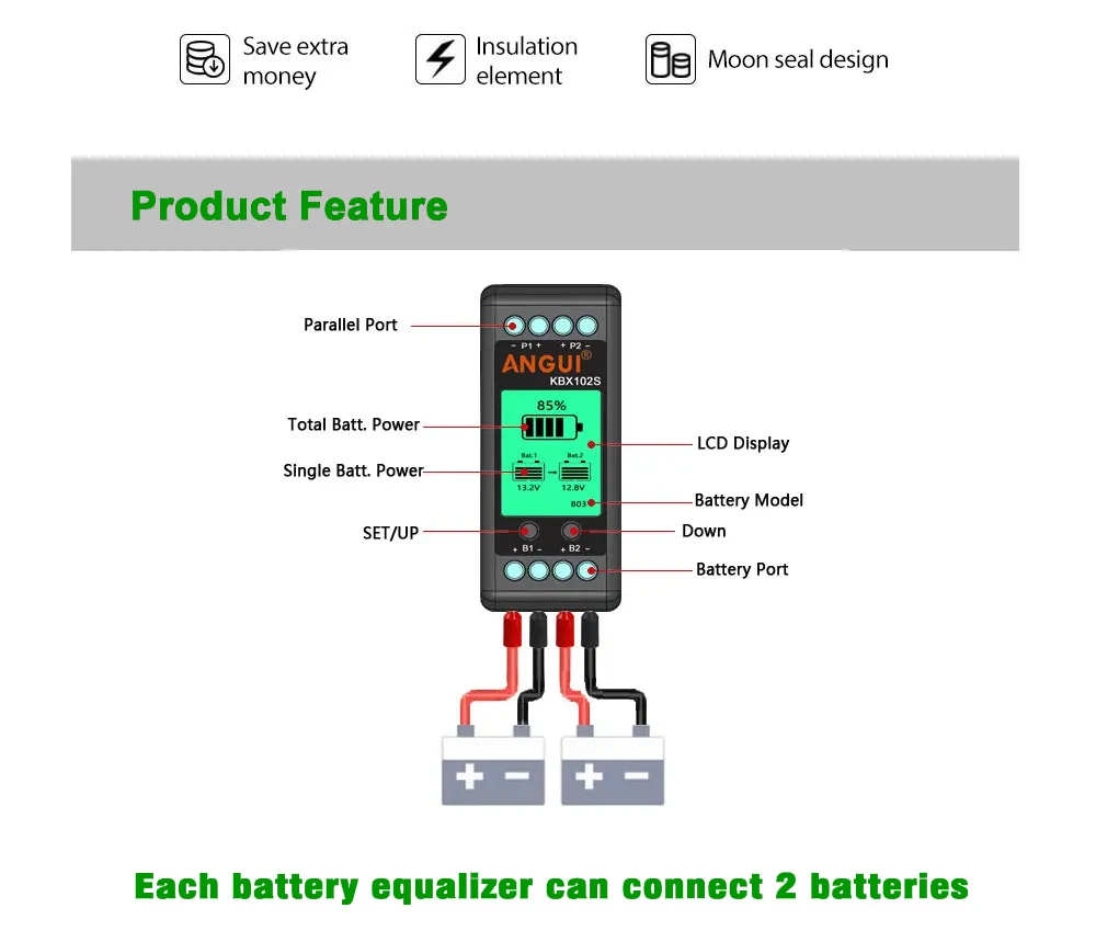 Neey Batterij Equalizer 12v10a Serie Parallel Aansluiten Rail Voltage Balans Lcd Display Lood Zuur Batterij Tester Li-Ion 24V 36V