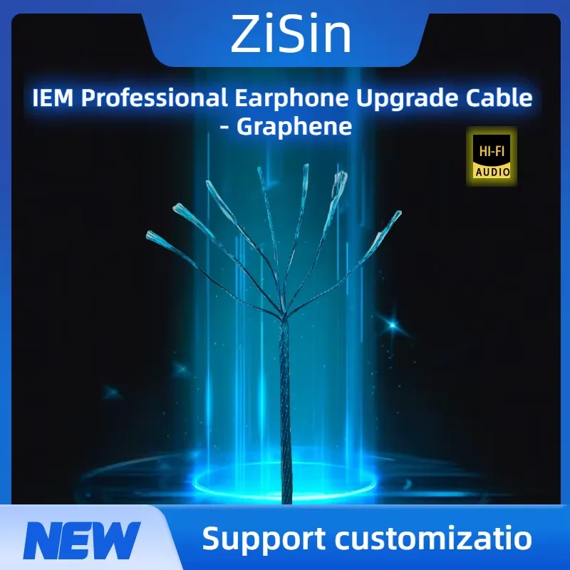 ZiSin HIFI Nucleo di estensione per auricolari in-ear, cavo/base per auricolari ad alta temperatura IEM/fatto a mano fai-da-te/7N OCC + nucleo in grafene