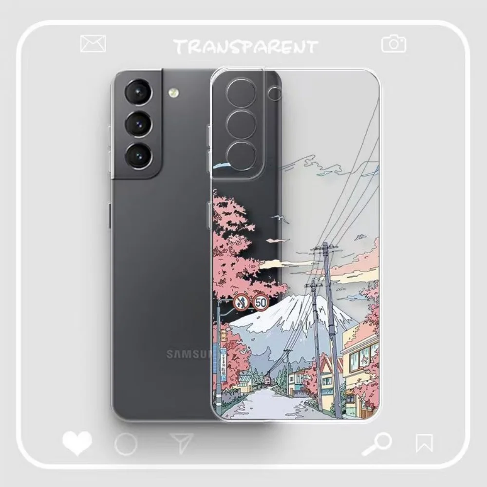 Manga Painted Pattern Phone Case For Samsung Galaxy S26 S25 S24 S23 S22 S21 S20 Ultra Plus FE Edge 2022 5G HD Transparent Cover
