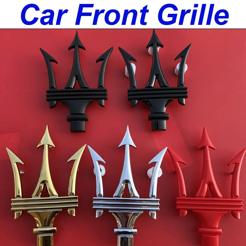 Insignia adhesiva con emblema de rejilla delantera de coche ABS para logotipo Maserati Ghibli Granturismo reloj Levante Quattroporte GT accesorios para automóviles