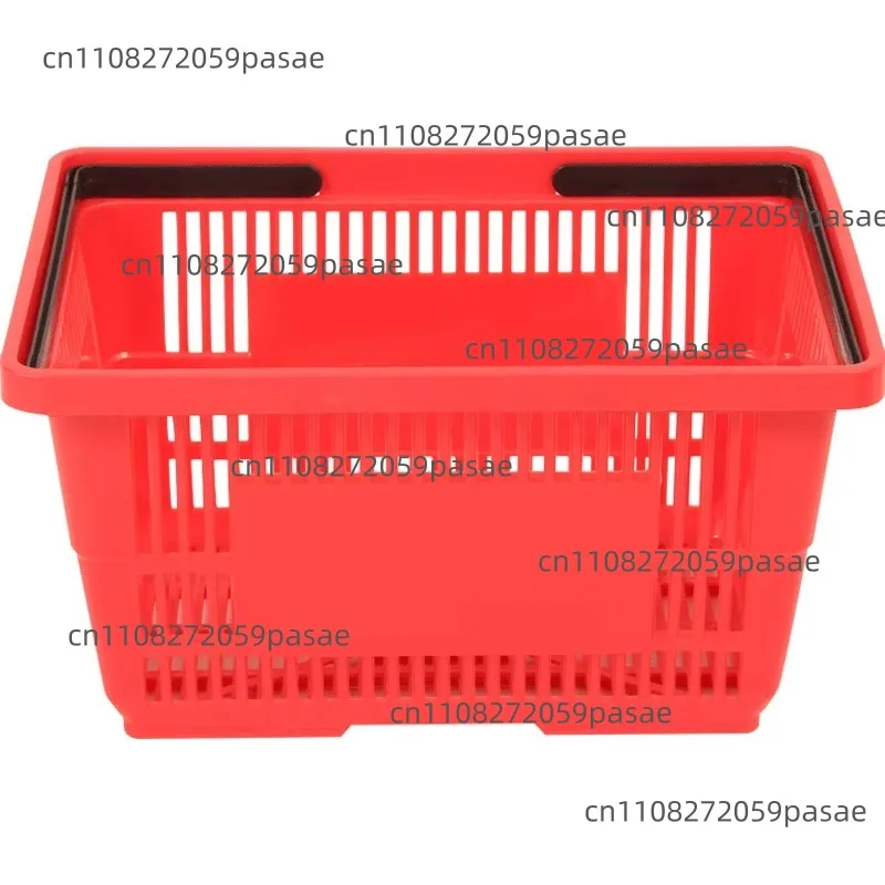 Double handle carry shopping basket with wheels Plastic mini supermarket basket