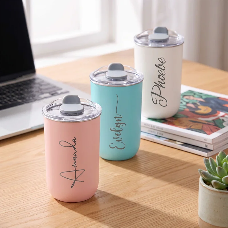 300ml Personalised Thermos Flask, Customised Stainless Steel Coffee Mug, Juice and Milk Mug The Perfect Gift for Men and Women - view 6