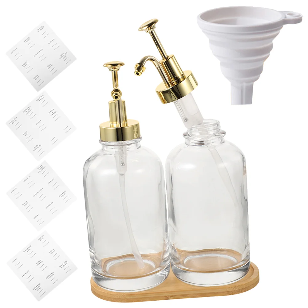 

2pcs 500Ml Glass Soap Dispenser Refillable Pump Bottle For Liquid Hand Soap Shampoo Lotion Travel Container Leak Proof Design