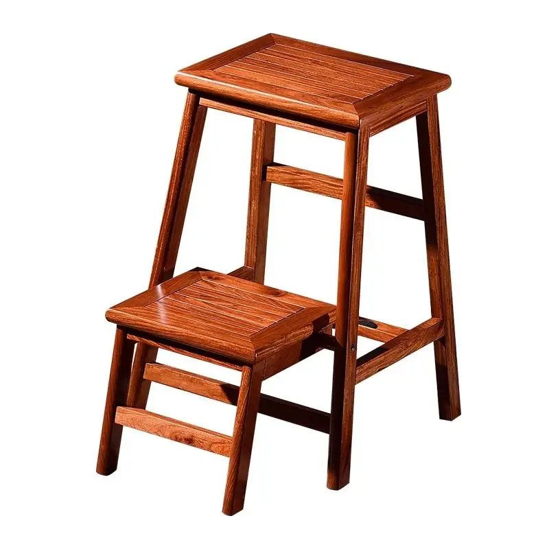 

Burmese rosewood footstool, double step stool, mahogany footstool