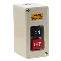 TBSP-330 3 Phase 3.7KW 30A Plastic Power Push Button Pushbutton Control on-off Switch Panel