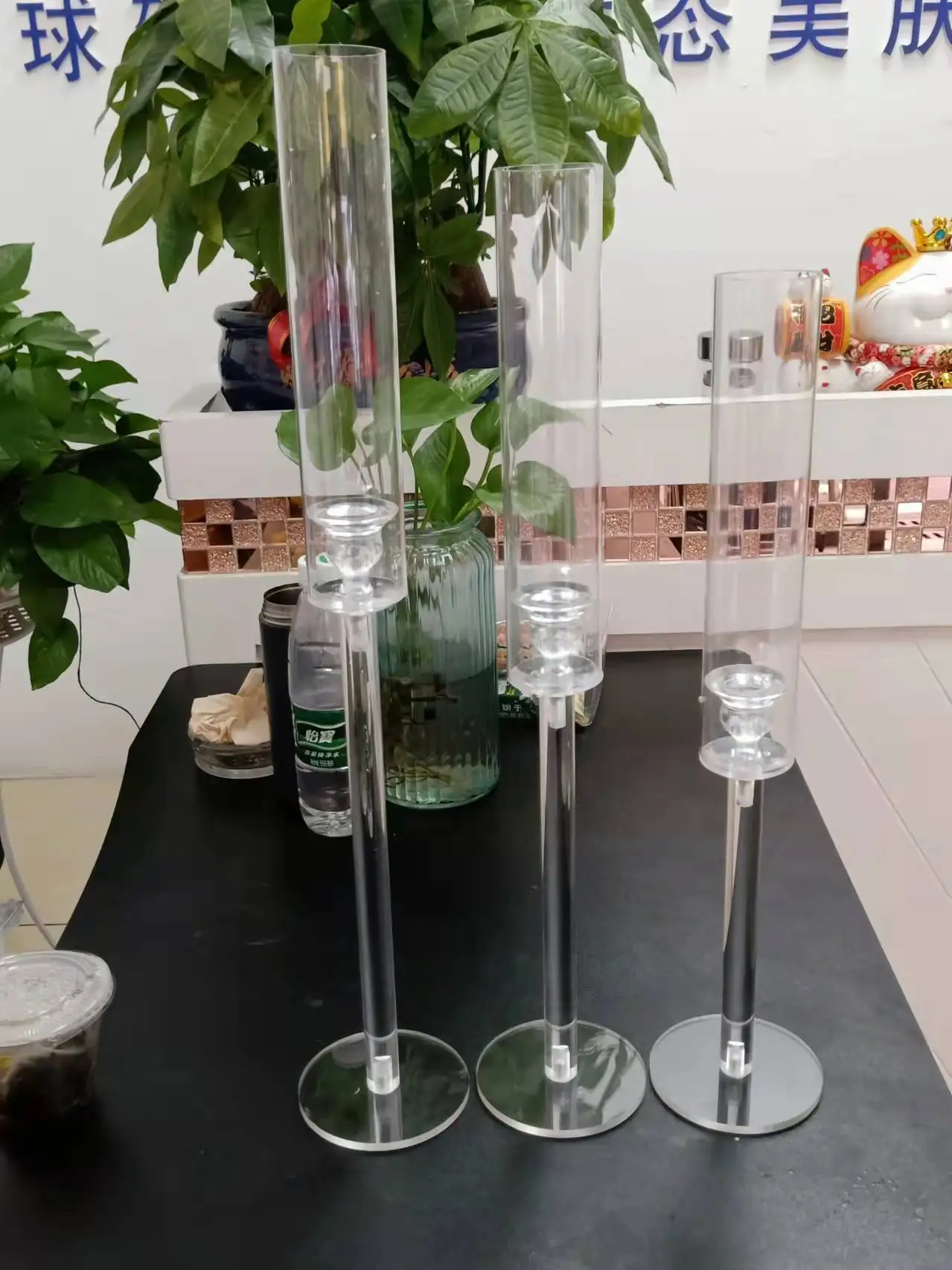 

12 Pieces for LED Candle Holder Acrylic Candle Holder Centerpiece Road Lead Candle Holder Centerpiece Wedding Props Christmas