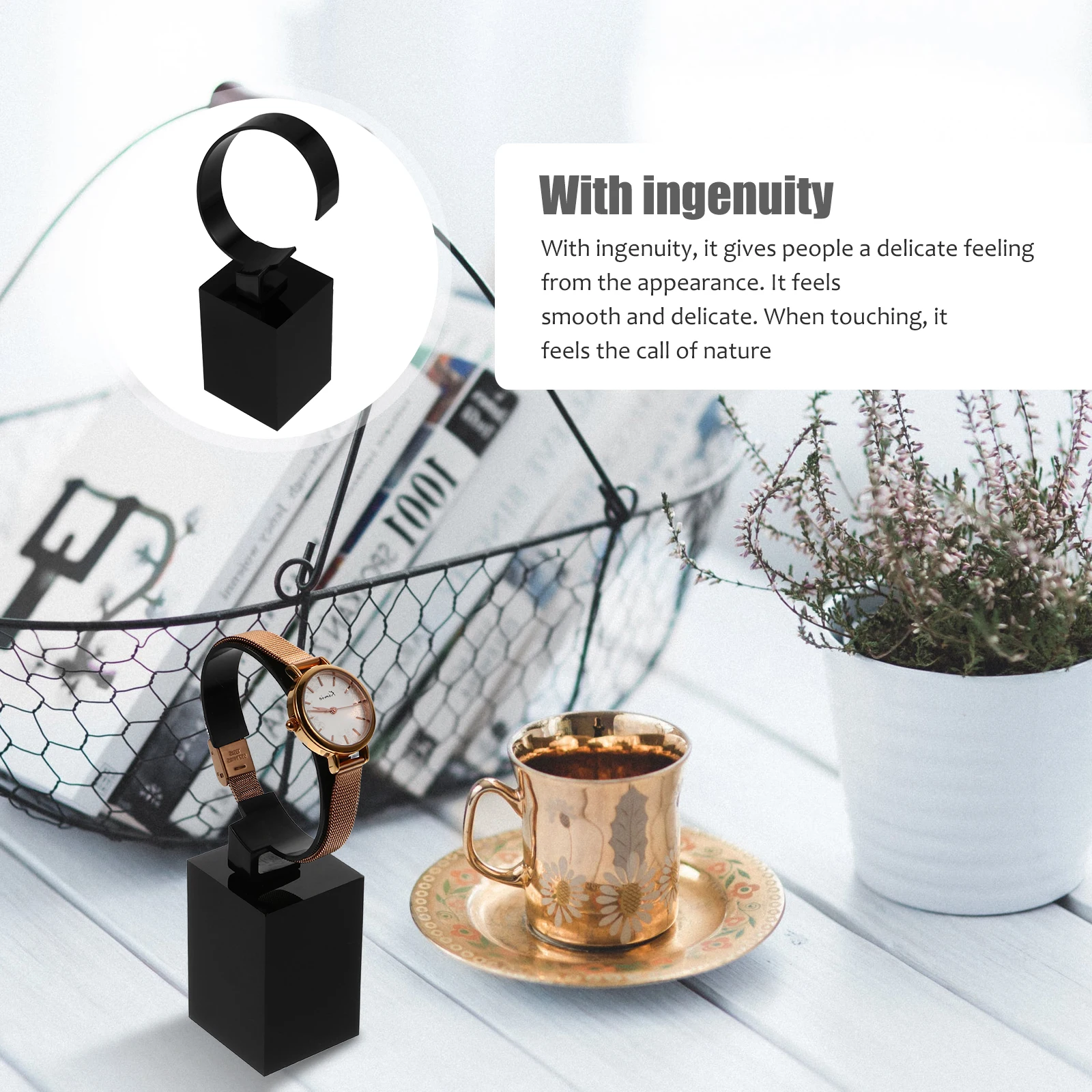 

Watch Display Bracket Stand Holder Organizer Tray Automatic Single Black Acrylic Man