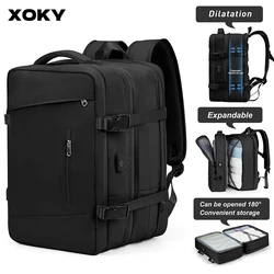 XOKY 40L Travel Backpack for Women Expandable Weekender Hiking Laptop Backpack with USB Port Large Waterproof 40L Men's Backpack