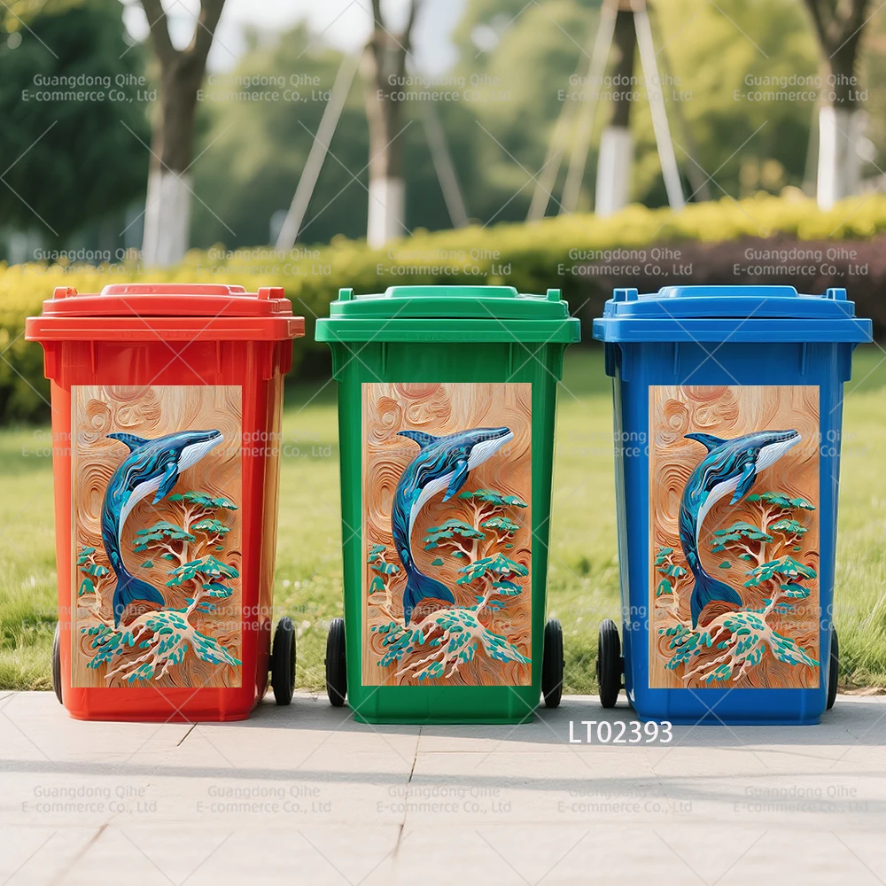 

【Self-Adhesive PVC Stickers】Interchangeable 3D Decals - Unique Vintage Bin Decor prullenbak sticker sticker poubelle exterieure