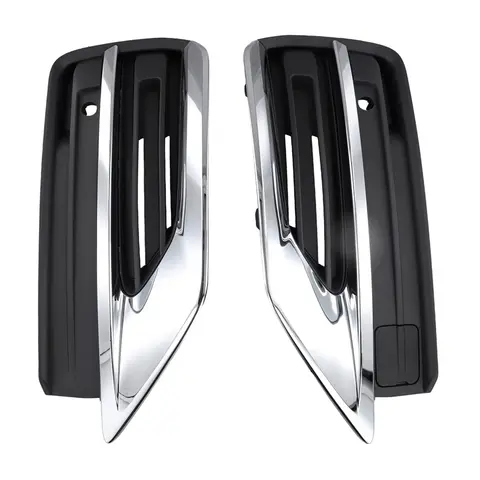 1Pair Front Lower Bumper Grilles Trim Chrome Cover Bezel31663515 31663514 For Volvo XC90 2019-2022 31663539 31663540