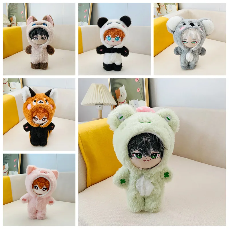 

Кукольная одежда для 20 см, хлопковая кукла со звездами, аксессуары, цельный костюм динозавра/лисы/коалы/кошки/енот/панды, коллекция подарков