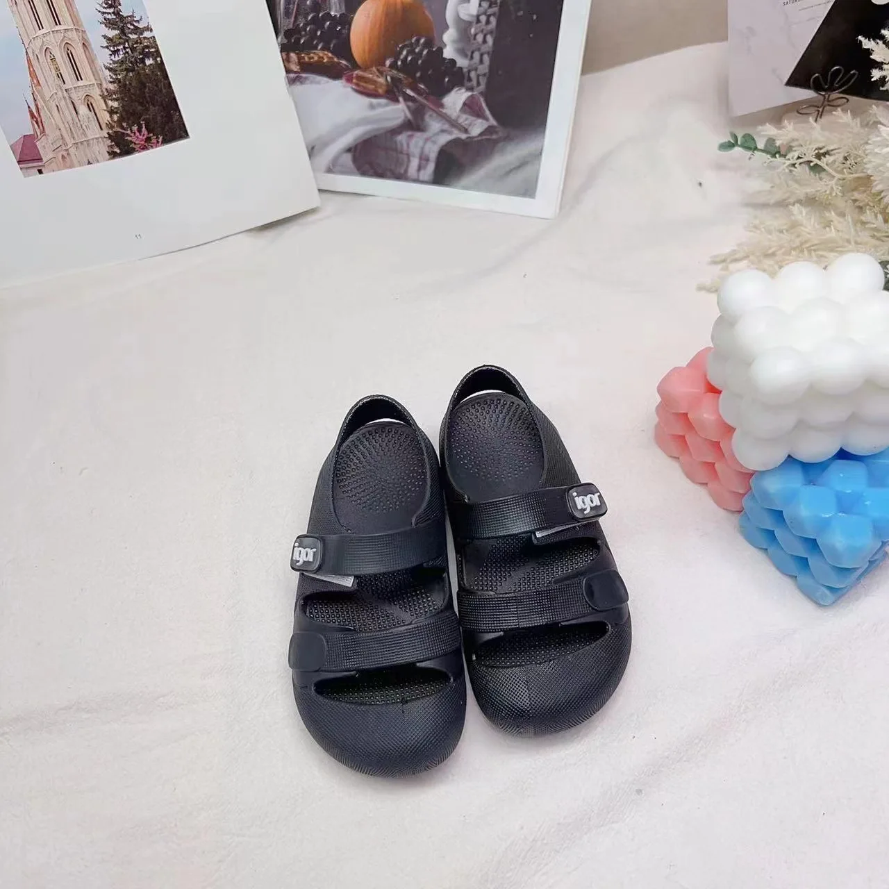 Kid Toddler Flat Breathable Fishermen Roman Shoes Children\'s Colorful Beach Comfortable Jelly Sandals Boy Girls Sandals SO098