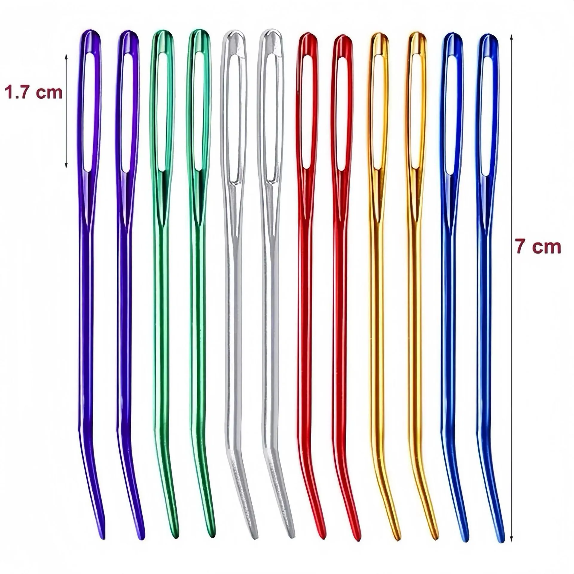 MIUSIE 20pcs Yarn Knitting Needles Tapestry Large Eye Curved Tip Needles Sewing Pins Set DIY Household Sewing Tools