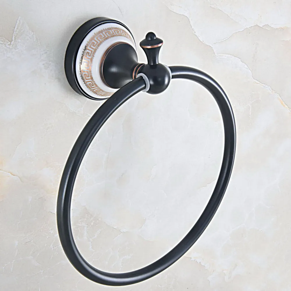 Towel Rings Wall Mounted Towel Holder Towel Ring Oil Rubbed Bronze Finish Bathroom Accessories zba715