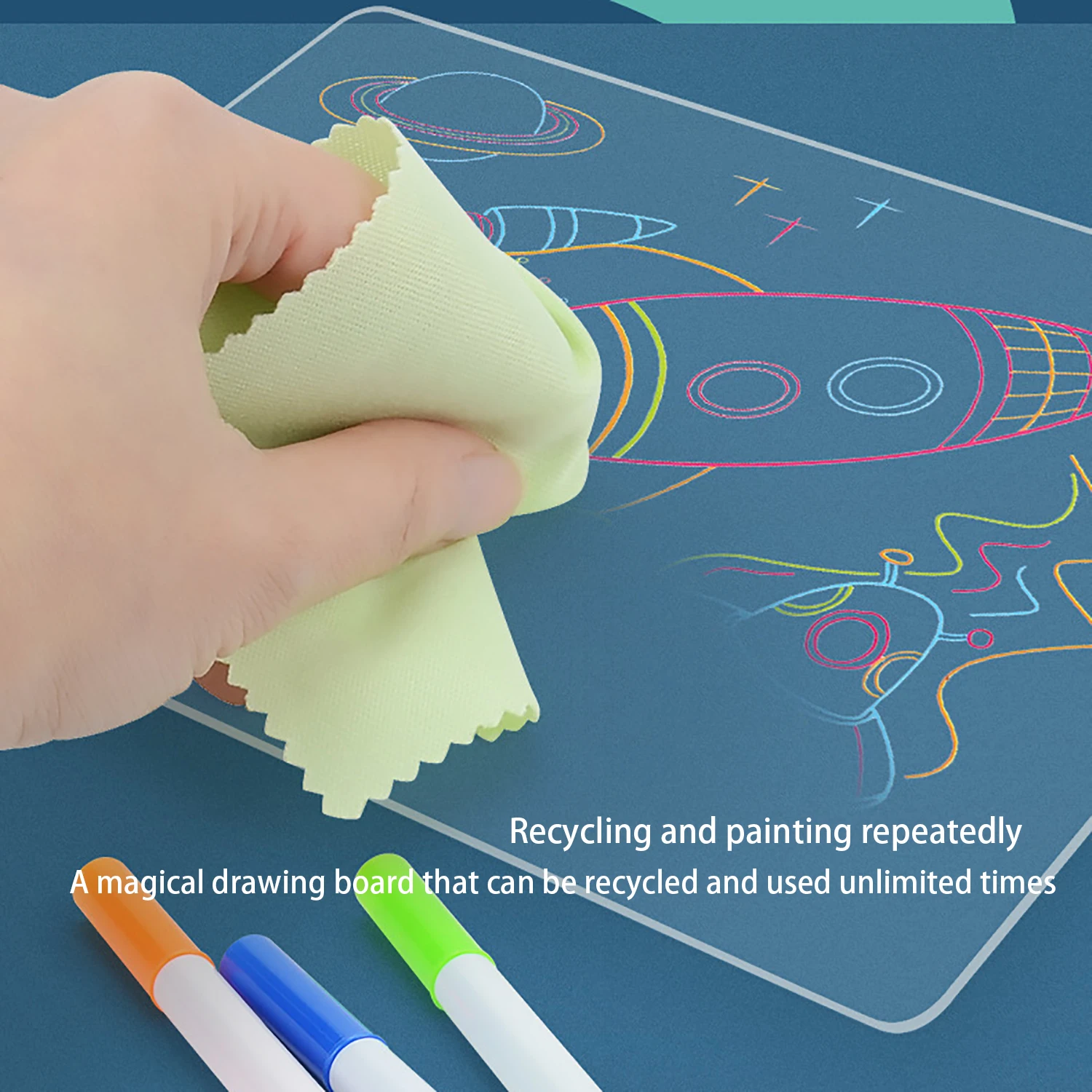 3D Magic Drawing Pad LED Light Colorful Space Dimming Led Drawing Copy Pad Board Children\'s Toy Painting Educational Toy