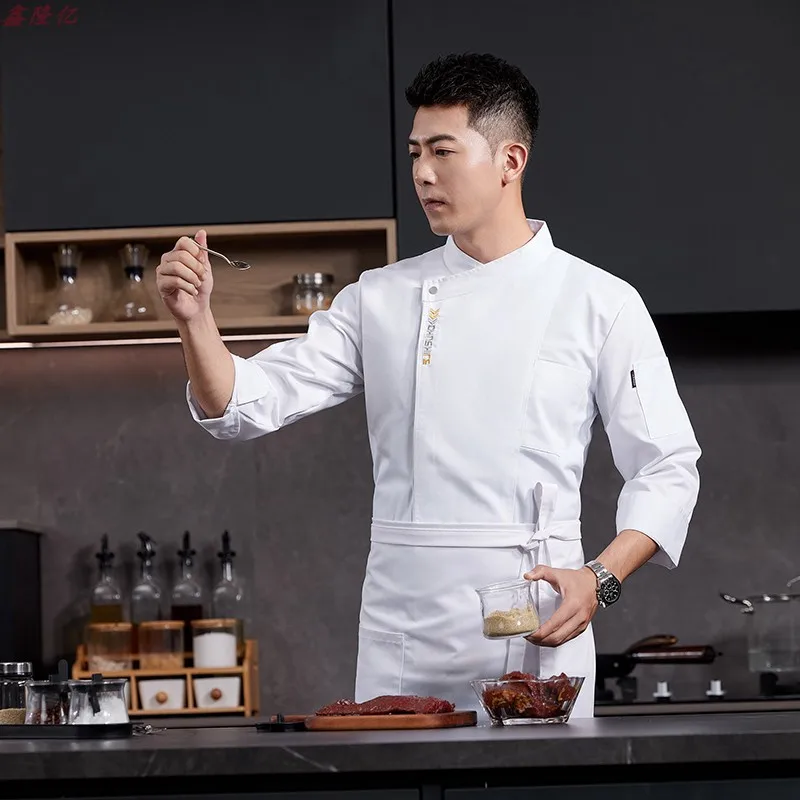 Catering Hotel Restaurant Kitchen Work Uniform Long Sleeve Cake Shop Baker Bakery Waiter Chef Uniform for Men