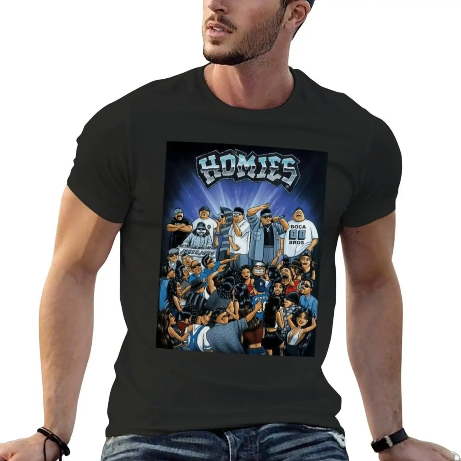 Homies Party Classic . T-Shirt graphics blacks Blouse men workout shirt