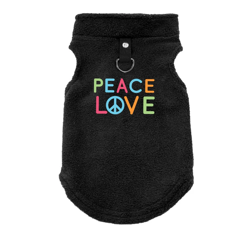 Warm Fleece Dogs Clothes Pet Dog Jacket Vest With D-Ring For