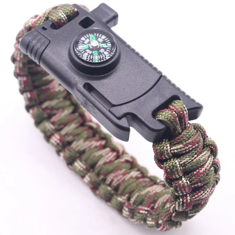 Outdoor Multi-function Paracord Survival Bracelet Men Women Camping Adventure Emergency Rescue Survival Rope Bracelet