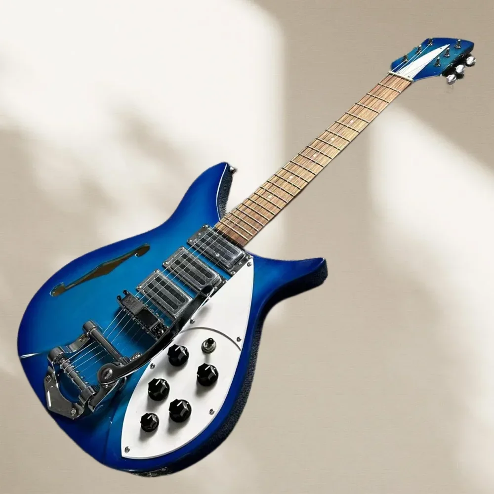Musical InstrumentsGood Quality Rick325 Backer Blue and White  Guitar Tremolo System Bridge Rosewood Fretboard