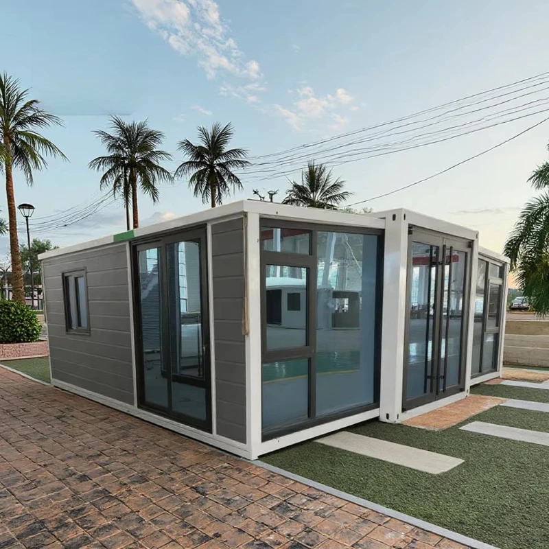 وحدة فاخرة متنقلة فاخرة للتوسيع بجناح مزدوج مع حمام كامل للمكتب أو الحديقة
