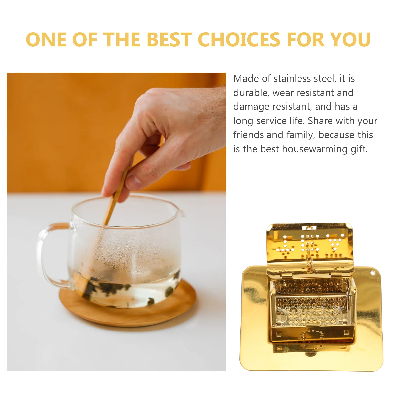 

1 set Stainless Steel Tea Strainer House-Shape Creative Design Fine Polishing Rust-Resistant Easy Clean For Home Restaurant Use