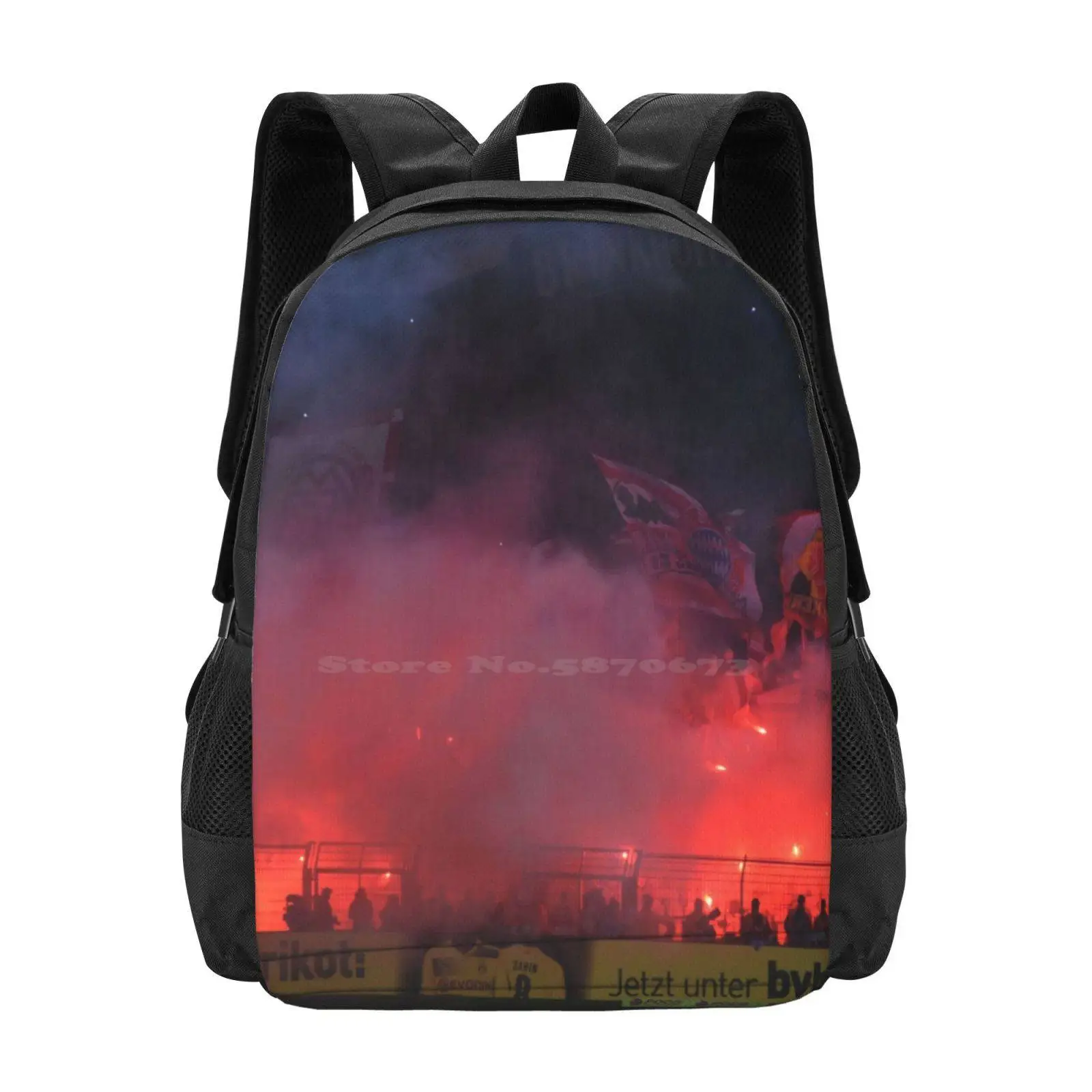 Dortmund Vs-Signal Iduna Park Germany Football Large Capacity School Backpack Laptop Bags Dortmund Vs Signal Iduna Park