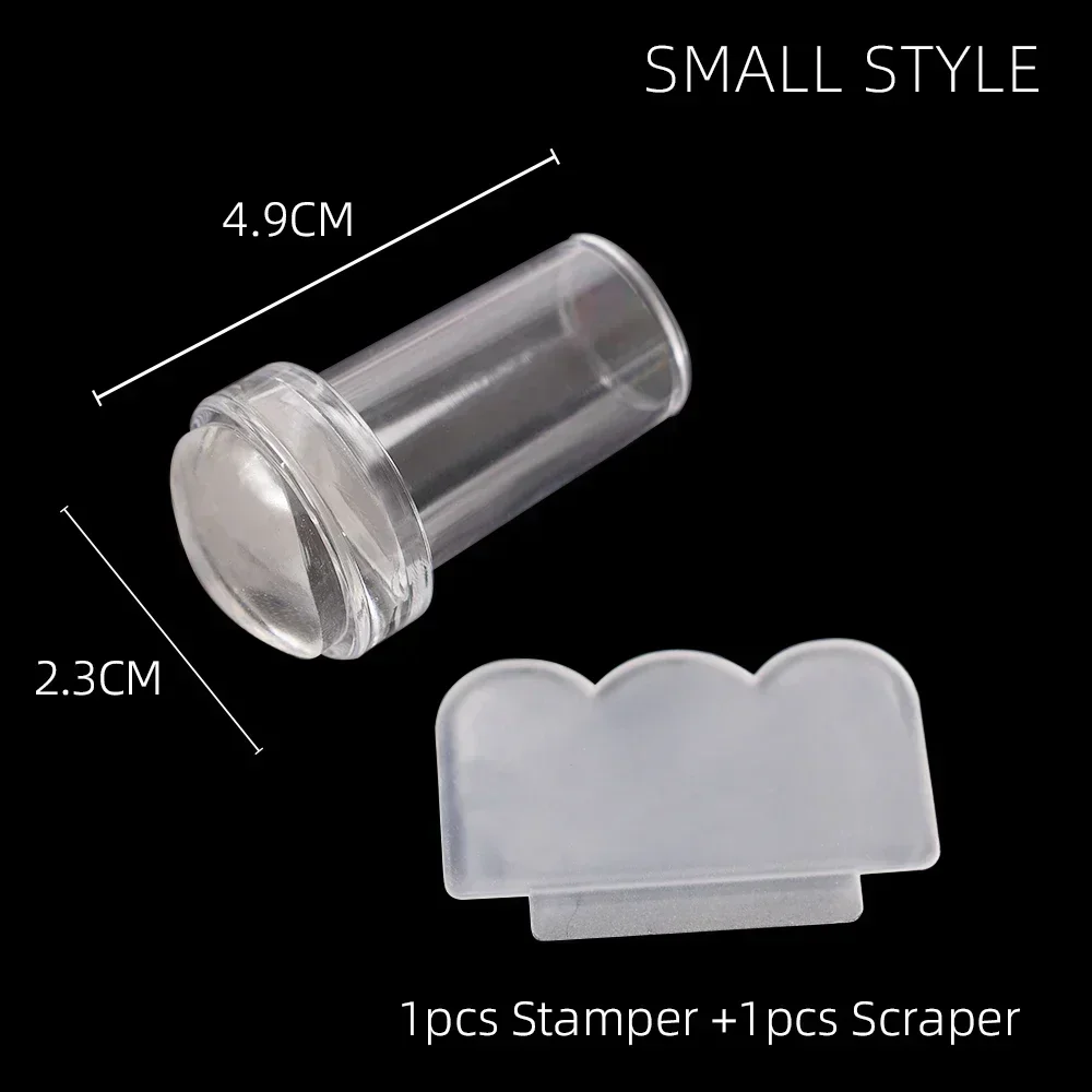 Transparent Seal Nail Stamper with Scraper Jelly Silicone Printing Nail Polish Stamping Nails Manicuring Kits Nail Art Tool Set