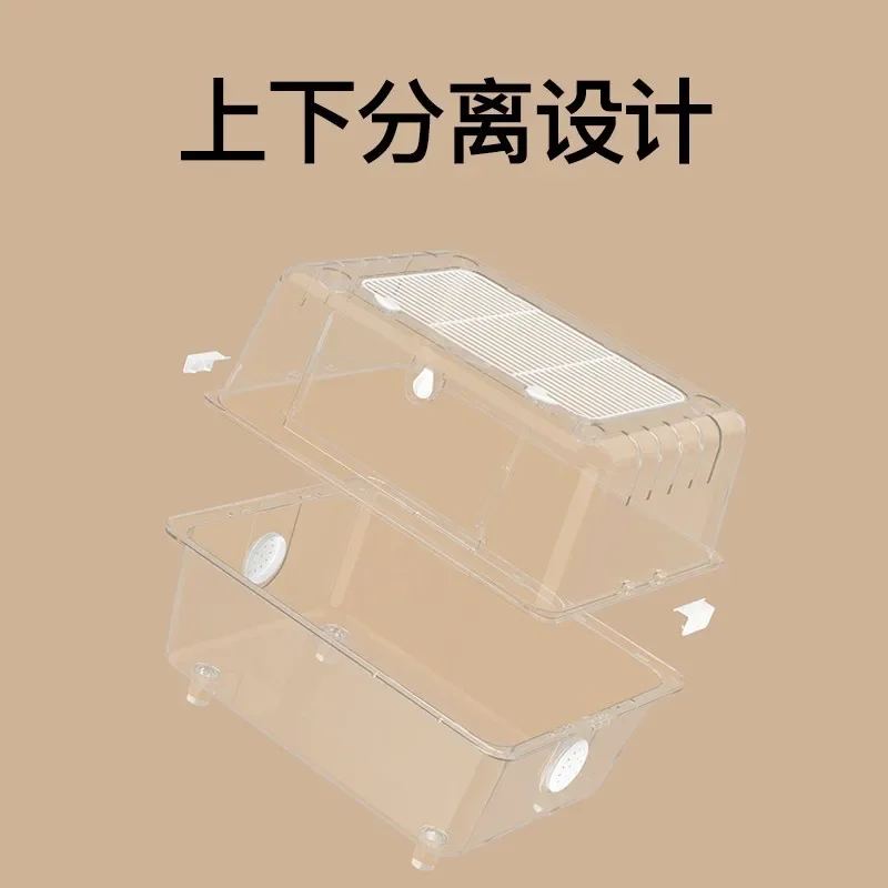 Hamster Cage Acrylic Two-Layer Transparent Villa Basic Cage Djungarian Hamster Feeding Box Summer Special Cottage Supplies