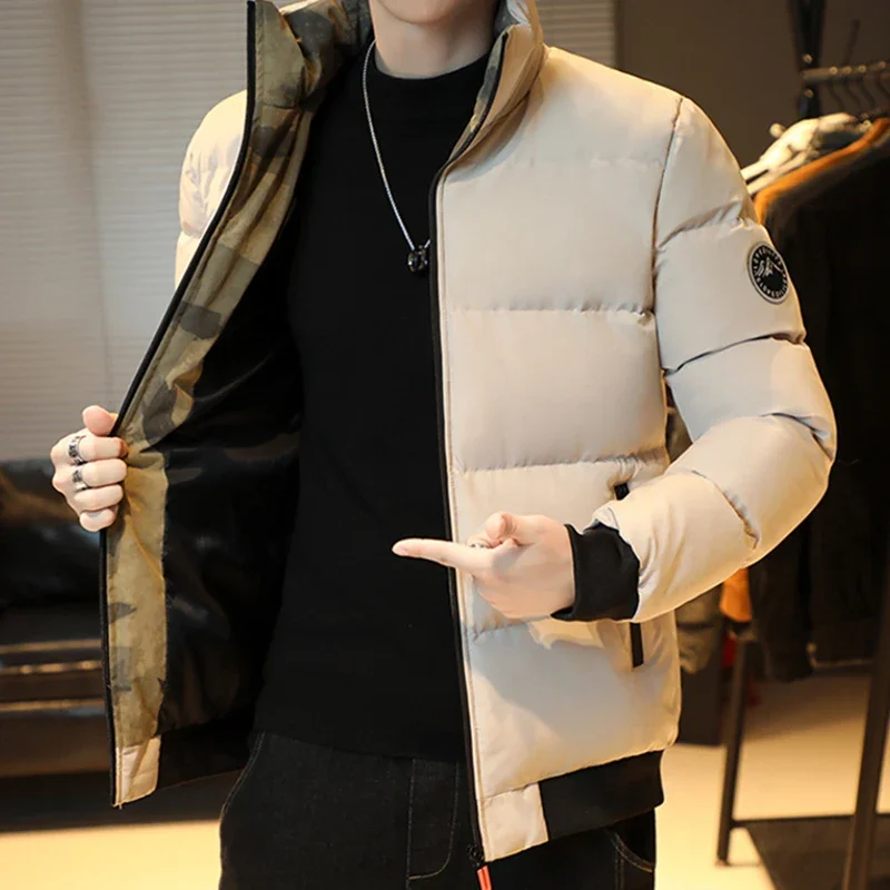 

Mens Thicken Puffer Jacket Casual Warm Stand Collar Parkas Business Outfear Winter FashionTrendy Versatile 2024 Cotton Coats Men