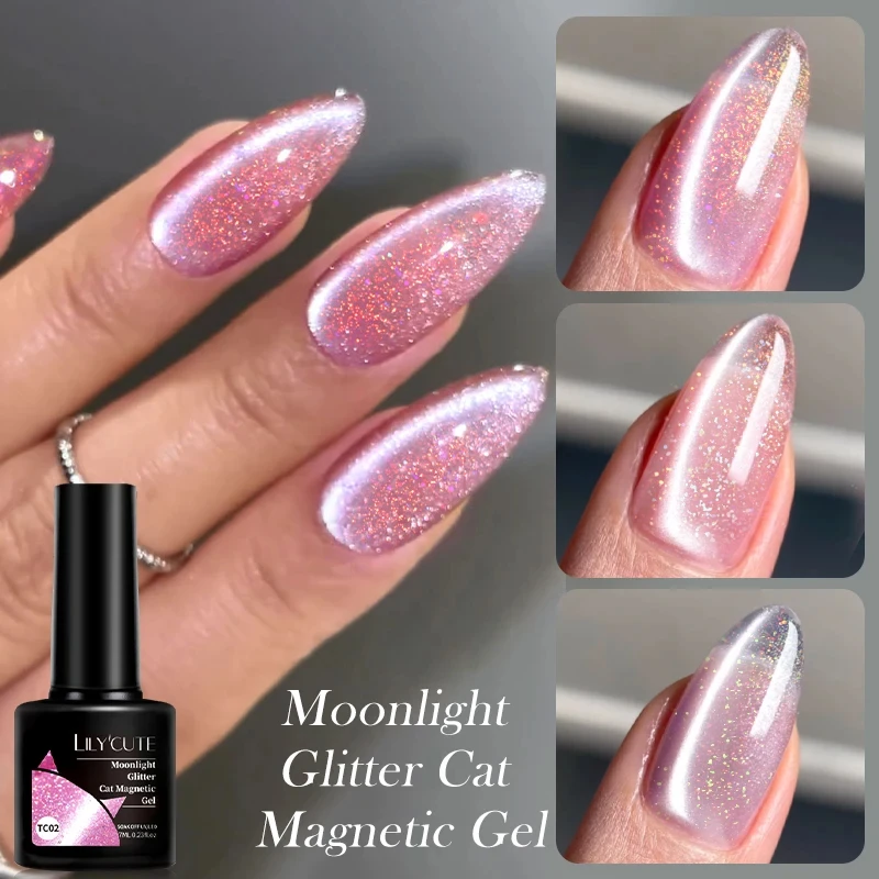 LILYCUTE 7ml Glitter Moonlight Cat Magnetische Gel Nagellak Fonkelende Semi Permanente UV Gel Losweken Shining Gel Polish nail Art