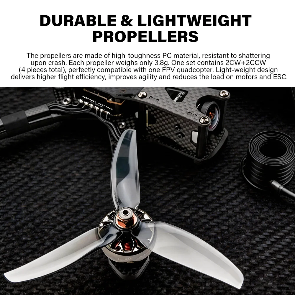 HQProp 5 Inch FPV Propeller 5X4.3X3 V2S 3-Blade Freestyle 5mm Bore for 5-inch FPV Quadcopter