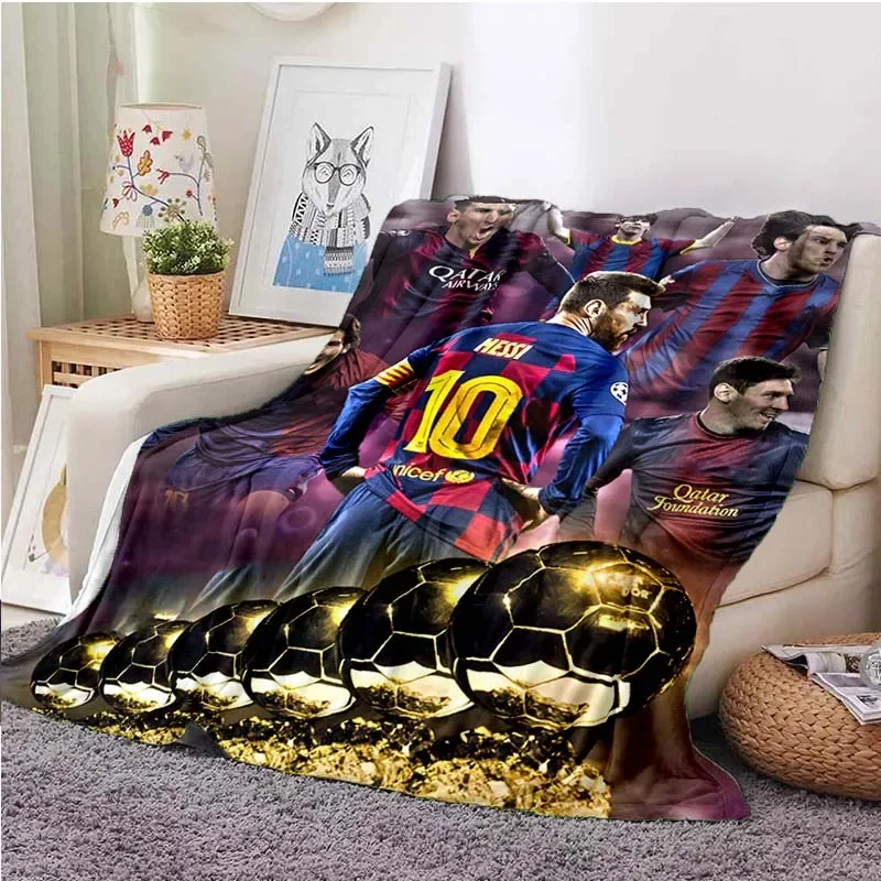 Soccer Star Custom Blankets Football Creative Custom Soft Plush Blanket Soft Warm Flannel Throw Blankets Funs Gift Soft Blankets