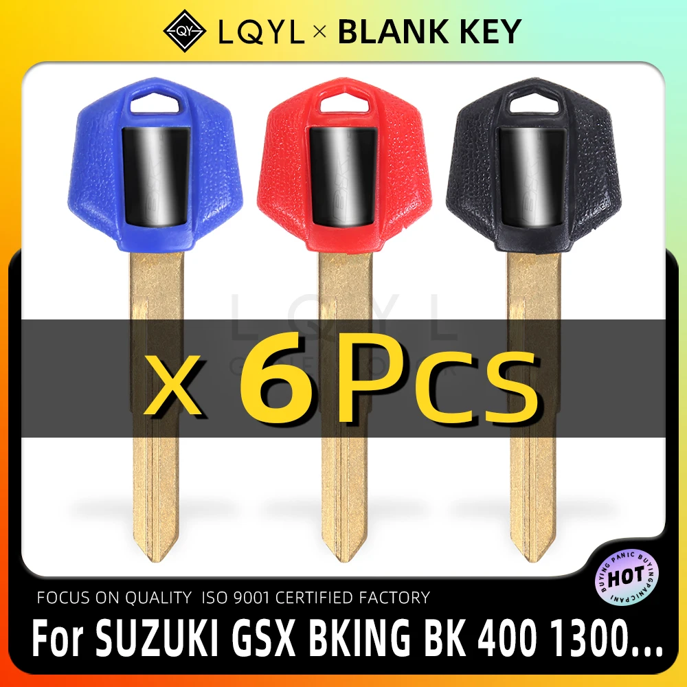 

6Pcs Blank Key Motorcycle Replace Uncut Keys For Suzuki BK B-KING GSR400 GSR600 GSR750 GSR1000 GSX1300 GSX 1300