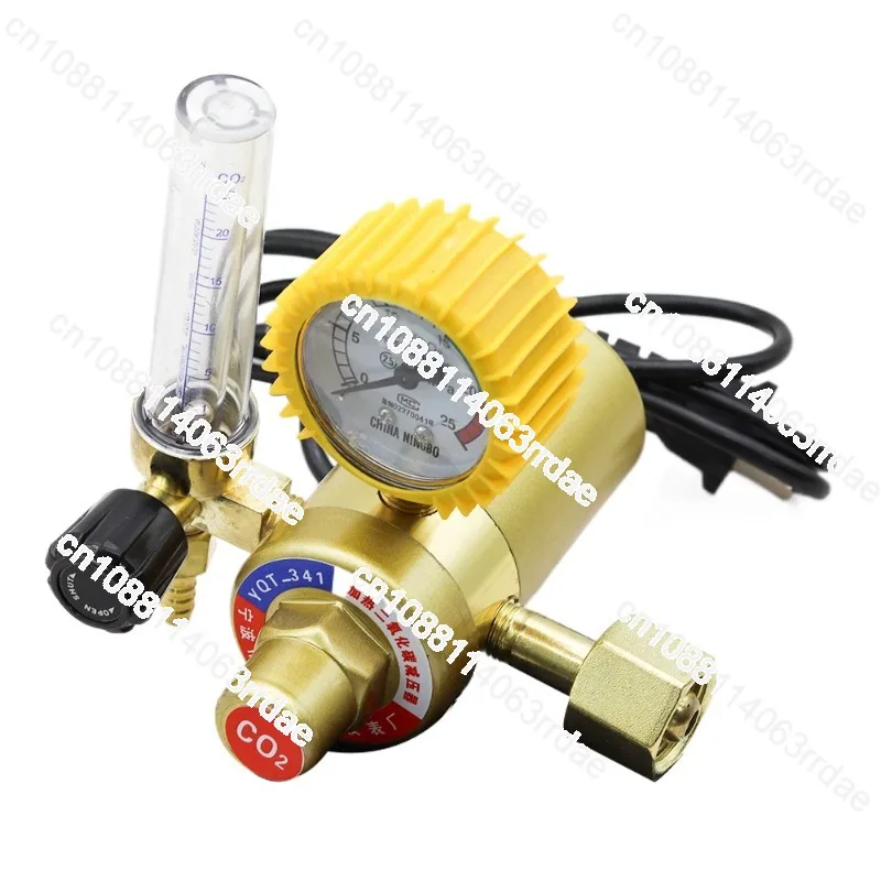 36/110/220V CO2 Pressure Regulator Carbon Dioxide Pressure Reducer Heated Pressure Gauge Meter Flowmeter for MIG/TIG Welding