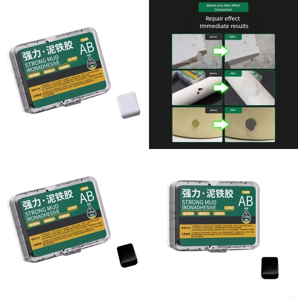 

X9FA 100g Industrial Strength Repair Putty Multiple Surfaces Adhesive Waterproof Heat Resist for Metal Ceramic Stone Glass