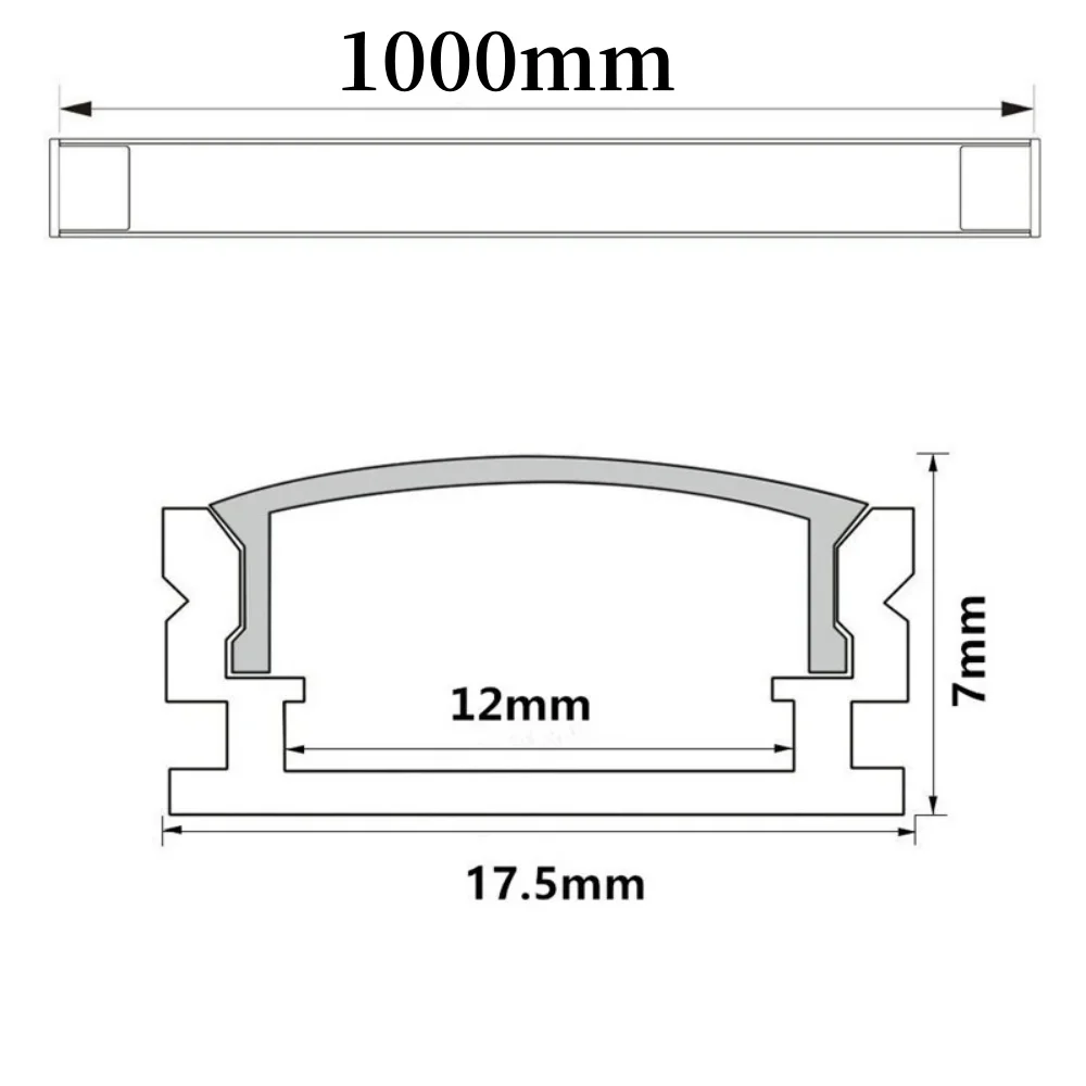 Imagem -06 - Encapsulado Led Perfil de Alumínio com Tampa Preta u e Forma v Adequado para 812 mm de Largura Led Strip Habitação Canais 10-100 Pcs 1m por Lote