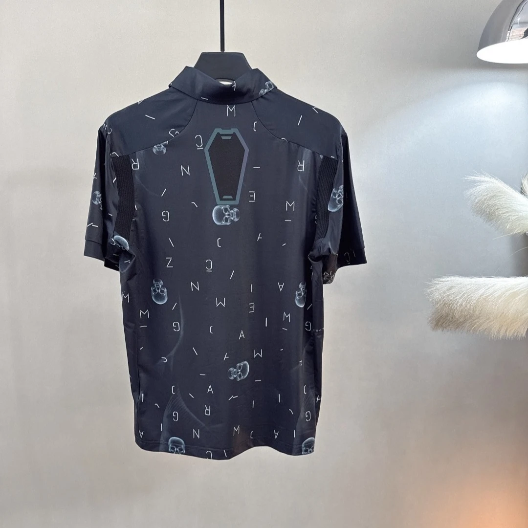 Men's Golf Short Sleeve T-Shirt 2026 Summer New Korean Style Lightweight Quick-Dry Print Wrinkle-Free Slimming Versatile Soft