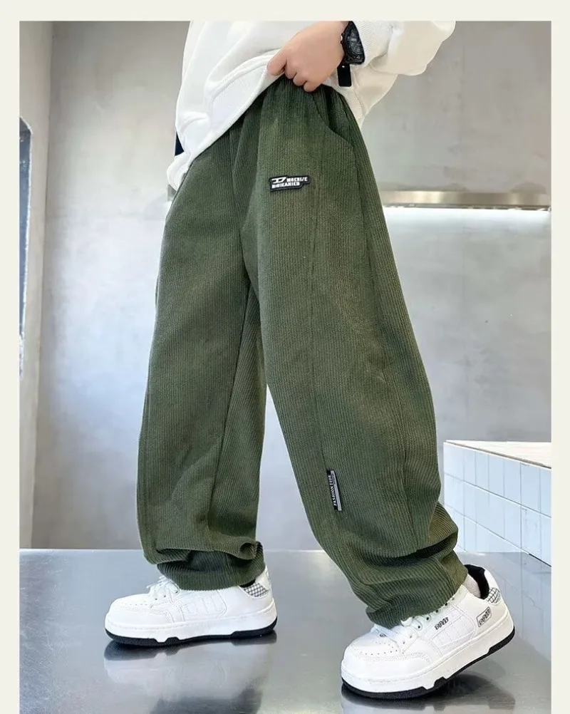 Herbst Kinder Jungen Hosen UNITIM 2026 Einfarbige Lässige Jugendliche Jungen Gerade Hosen Locker Lässig 4-14 Jahre Junior Jungen Hosen – Detail 14