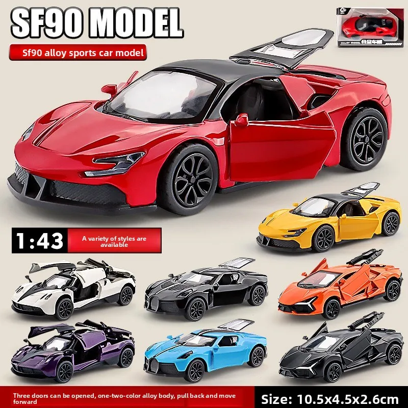 

Масштаб 1:43, 4-дюймовая литая модель гоночного автомобиля, игрушечный автомобиль с откатным механизмом, модель автомобиля из сплава для коллекции и орнамента, подарок на день рождения для мальчика