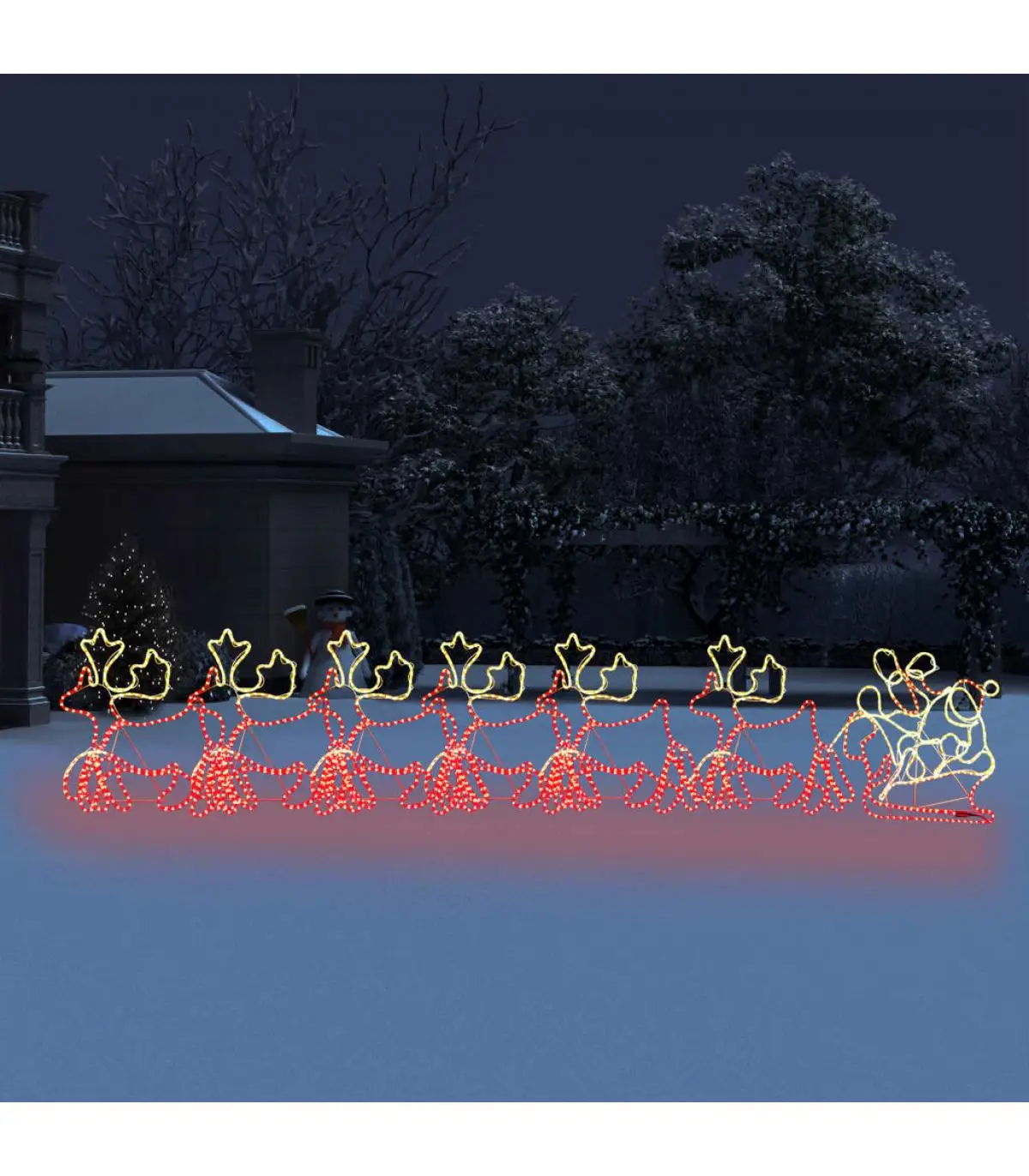 Christmas lights ornament Christmas lights 6 reindeer and sleigh XXL 2160 LEDs 7 m