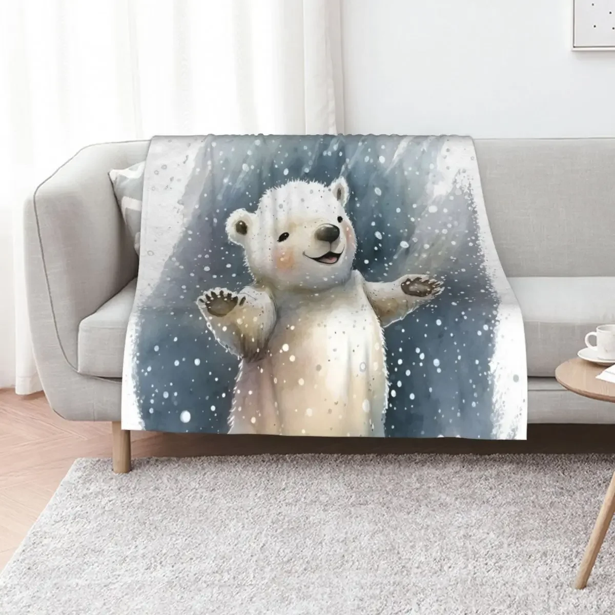 

Happy Polar Bear Throw Blanket Thins Blankets For Baby anime Quilt Blankets
