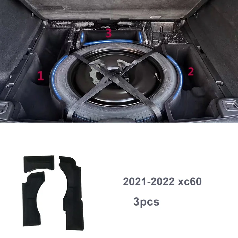 For Volvo spare tire storage box 2018-2024 XC60 trunk storage box storage box Car accessories