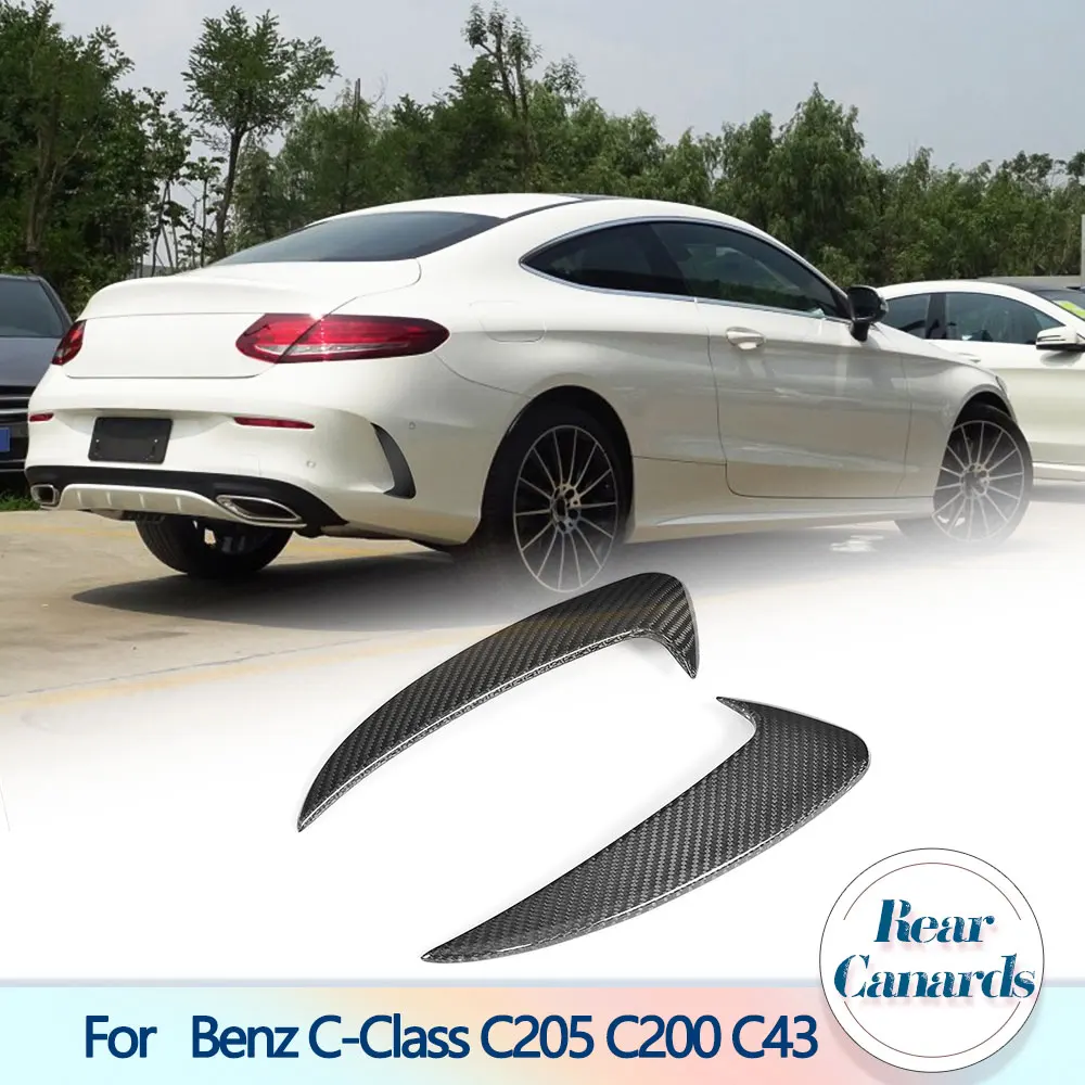 

Full Carbon Rear Bumper Canards for Mercedes Benz C-Class C205 C200 C43 AMG 2-Door 2015-2018 2PCS/Set Rear Splitters Fins