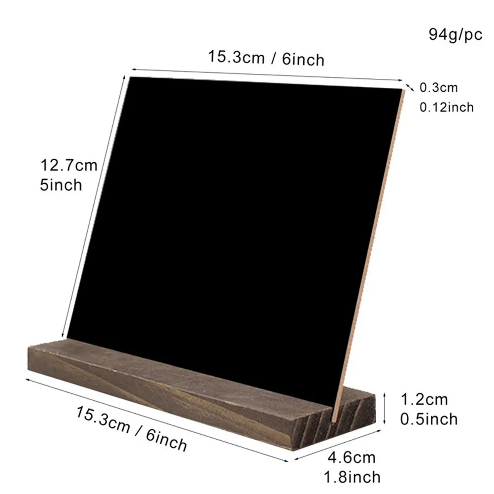 Two Sides Mini Blackboard Chalkboard with Rustic Wood Base Stand Tabletop Signs for Party Wedding Cafe Restaurant