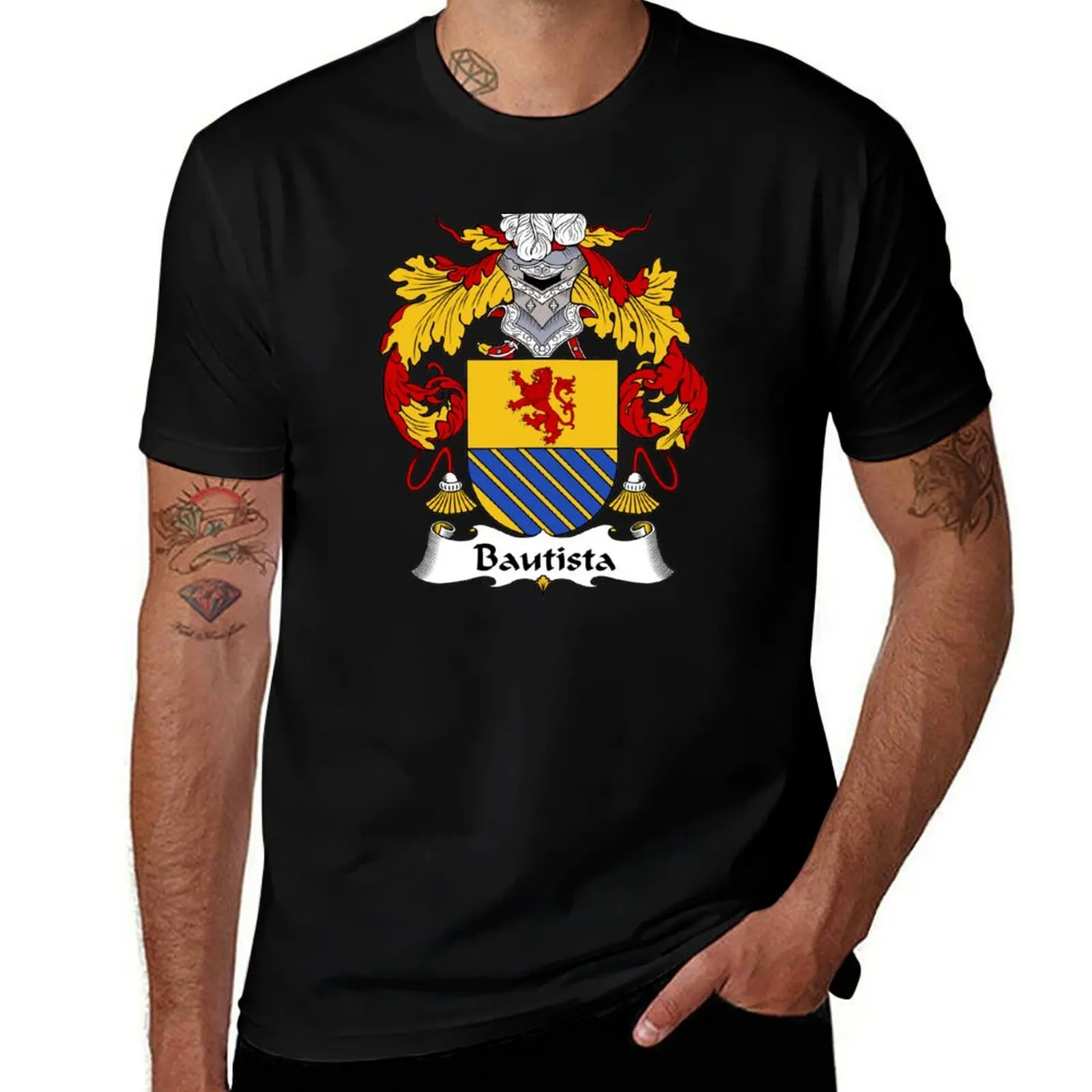 Bautista Coat of Arms/ Bautista Family Crest T-Shirt Plus Size Non-Shrink T-Shirt