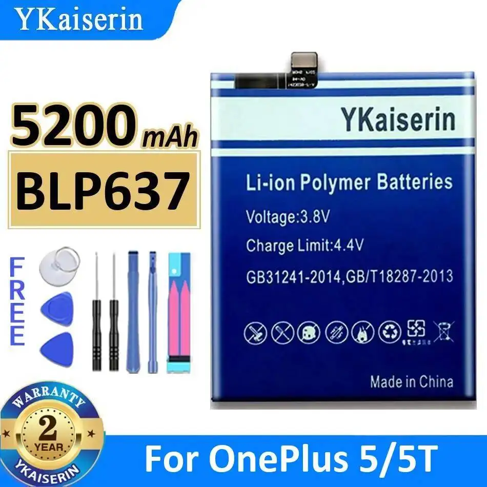 

Reliable Power Supply 5200Mah Mobile Phone Battery BLP637 For Oneplus 5 5T