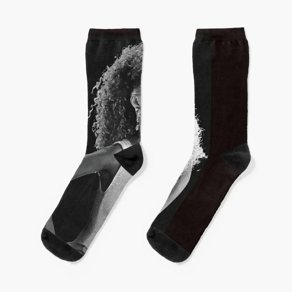 

Whitney Houston Printed White Socks luxe winter gifts with print Socks Man Women's